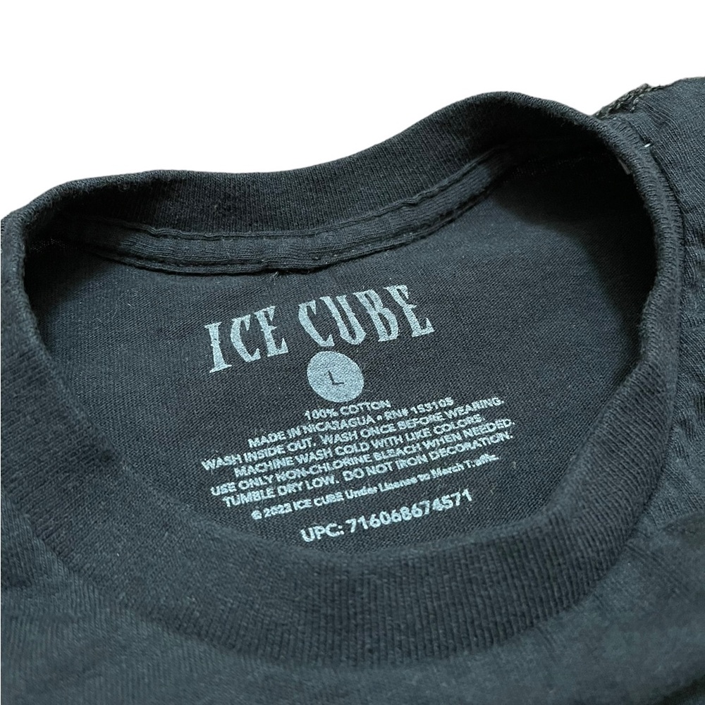 Ice Cube Graphic T-Shirt Modern Band Singer Men’s Large Black Blue Flames - Picture 4 of 4